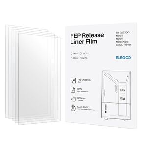 ELEGOO 5 PCS ACF Release Liner Film for Mars 4 Ultra Resin 3D Printer, 225mm*160mm, Thickness 0.3mm