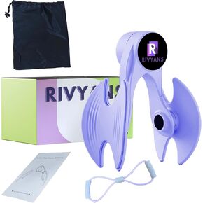 RIVYANS-Thigh Master for Men & Women, Kegel Exerciser, Pelvic Floor Muscle Trainer with Extra Band, Kegel Trainer for Postpartum Rehabilitation, Inner Thigh Workout Equipment for Home & Gym