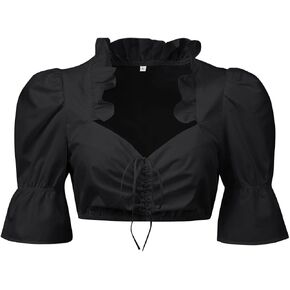 Women's Bavarian Oktoberfest Costume Traditional Dirndl Half Sleeve Blouse Classic Tops
