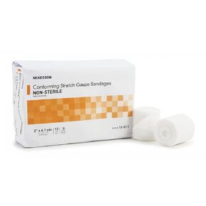 McKesson 16-011 Conforming Stretch Gauze Bandage, Non-sterile, Self-Adhesive, 2" W x 4.1yd. L, 2" Width, 147.6" Length (Pack of 96)