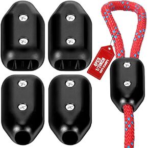 4 Pcs Rope Clamps, Reusable Rope Clamp 1/2 Inch Plastic Rope Connector Clamp Suitable for 9-10 mm Nylon Rope or Braided Ropes (Black)