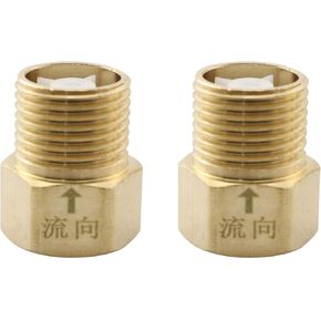 One-way Check Valve TAODAN 2PCS 1/2inch Male to 1/2inch Female Thread Backflow Preventer, Non Return One Way Brass Check Valve