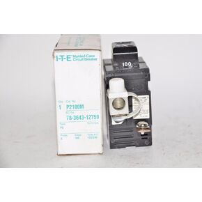 P2100 Siemens Pushmatic Bulldog ITE- P Frame, 2 Pole, 240 Volt, 100 Amp, Molded Case Circuit Breaker Breaker 100A 2P