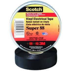Ship Now Supply Super 88 Electrical Tape, 1 1/2' x 44', Black, 10/Case, 3M Stock# 7000058433