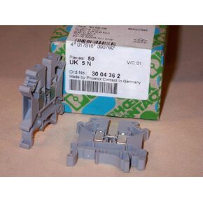 PHOENIX CONTACT 3004362 TERMINAL BLOCK, DIN RAIL, 2 POSITION, 24-10AWG (50 pieces)