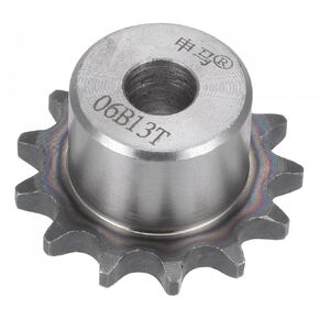 uxcell 13 Teeth Sprocket Type B Single Strand 3/8" Pitch, 10mm Bore A3 Carbon Steel for ISO 06B