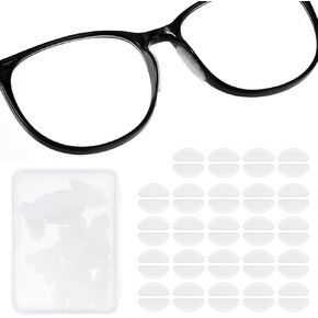24 Pairs Silicone Nose Pads for Eyeglasses, Anti Slip Nose Pads Nose Guard for Glasses, Soft Nose Cushion Protector for Glasses and Sunglasses(Clear, 1mm)