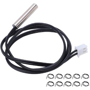 10Pcs 50cm NTC Thermistor Temperature Waterproof Probe Wire 10K NTC Temperature Sensor Cable ‑20 ‑ 105 °C