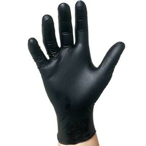 Black Nitrile Examination Powder Free Gloves, Texture, 5mil +/- 0.5, No Sterile, Latex Free and Allerry Free, Black, Large (1inner of 100pcs)