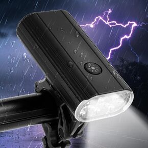 POOLHOLE- 2000 Lumen Bike Light, USB-C Rechargeable Bike Front Light 5 Mods, 4800mAh Battery&IPX6 Waterproof, Bright T6 LED Bike Front Light, Aluminum Alloy Super Bright Bike Light for Night Cycling
