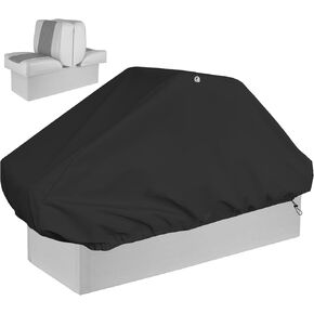 Waterproof Back to Back Boat Seat Cover, Oxford Fabric Boat Seat Cover Back to Back Double Seat Storage Cover, Dustproof Marine Seat Protector, 50" L x 22" W x 22" H, Cover Only - Black