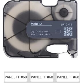 MakeID Multi-Purpose Nylon Labels with Ribbon for P31 Industrial Label Maker - Versatile Continuous Labels for Wire Marking, General ID, Laboratory, and DataCom, 0.47" W, 19.68ft/Roll