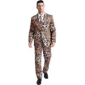 Fashonal Men's 3-Piece Suits for Party Formal Event, Two Button Jacket & Pants & Tie