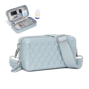 Somago Diabetic Travel Case Organizer Diabetes Supplies Travel Storage Keep Cold Hard Bag for Glucose Meter or other Diabetes Care Accessories, Compact for Daily Life and Trips (White)