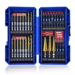 Drill and Tap Set 20pc - Hex Shank Drill Bits & Thread Taps for Metal | MRO & Industrial Use | Quick-Change Combination tap 6-32UNC to 1/2"-13UNC | Impact Driver