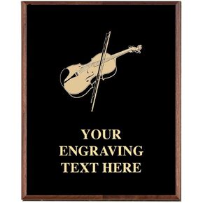 Violin Plaques, Custom Engraved Music Violin Recital Trophy Plaque Award, Great Customizable Violinist Awards Prime