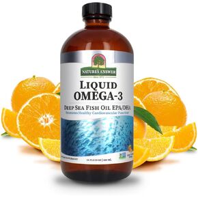 Nature's Answer Liquid Omega-3 | Deep Sea Fish Oil with EPA/DHA Dietary Supplement | Cardiovascular Support | No Preservatives & Gluten-Free 16oz (Pack of 1)