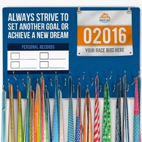 Gone For a Run Hooked on Medal Hanger and Bib Display with Dry Erase | My PRS