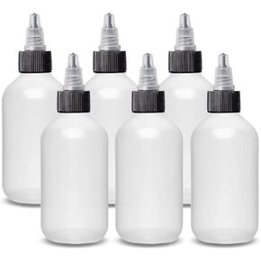 ljdeals 2 oz Plastic Squeeze Bottles with Twist Top Caps, for condiments, glues, paints, craft, sauce, hair color and more…Pack of 6, BPA Free, Made in USA