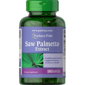 Puritan's Pride Saw Palmetto Extract, Supports Urinary Function and Promotes Prostate heatlh,Softget 180 Count