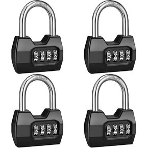 1 Pack disecu 4-Digit Combination Locker Lock, Wide Shackle Waterproof Outdoor Padlock for School Gym Locker, Sports Locker, Fence, Gate, Shed, Storage Unit (Purple)