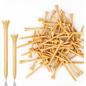 Bamboo Golf Tees 200 Pack, 1-1/2", 2-3/4", 3-1/4" Available, Reduce Friction & Side Spin Premium Golf Tees