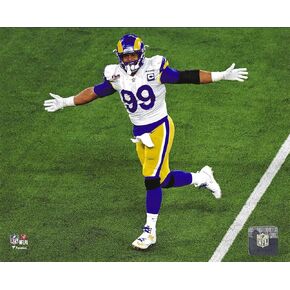 Los Angeles Rams AARON DONALD Celebrates The Final Game Winning Tackle In S.B. LVI 8x10 Photo Picture
