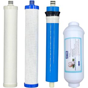خرطوشة بديلة متوافقة مع نظام التناضح العكسي Culligan AquaCleer AC-30، وفلتر وغشاء - 4 مجموعات