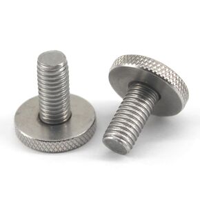 (6 Pieces) M8x20 Flat Knurled Head Screw 304 Stainless Steel Thumb Screws Bolts Fastener