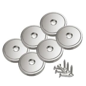 Magnetpro 6 Pieces Neodymium Magnets 90 LB Force 32 x 8 mm with Steel Capsule, Countersunk Head Pot Neodymium Magnet with Screws