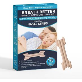 Large Tan Nasal Strips, Extra Strength Anti Snoring Solution,Drug-Free,Works Instantly to Improve Sleep, Reduce Snoring,Relief Congestion Caused by Colds & Allergies 120 Pieces