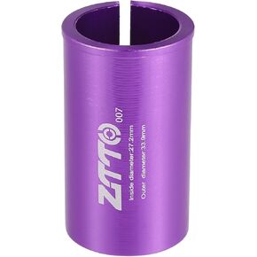 Seatpost Shim Adapter Durable 27.2mm 1.07" ID 33.9mm 1.33" OD Bike Seatpost Tube Reducing Sleeve Bushing Bicycle Accessories Aluminum Alloy Purple