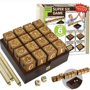 Big Shooz n TOZZ : Wooden Multi Tabletop Indoor Portable Board Games for Kids and Family