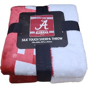 Northwest NCAA Legion Silk Touch Sherpa Throw Blanket, 50" x 60" (Alabama Crimson Tide)
