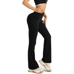 Women High Waist Flare Leggings Yoga Pants with Tummy Control Casual Workout Bootcut Wide Leg