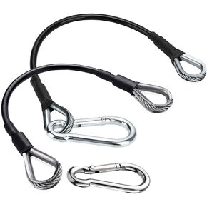 2pcs 10" Gym Extension Cable,Home Gym Machine Accessories Replacement with Carabiner, for LAT/Tricep Pull Down and Leg Extensions Machine