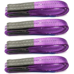 MroMax Lift Strap 1.18" x3.28ft Web Lifting Straps 4454lbs Capacity for Construction Rigging Moving Towing Hoisting Work Gear Purple 4Pcs