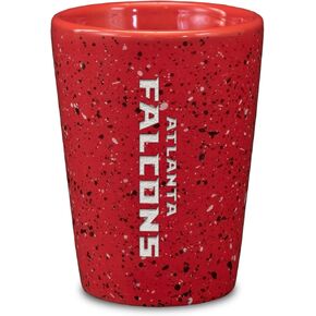Rico Industries NFL Football Primary OR Wordmark Logo 2oz Ceramic Shot Glass for Fans, Laser Engraved In Team Color Single Shot Glass