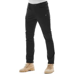 KUTOOK Men's Hiking Pants Softshell Ski Snow Pants Thermal Fleece Lined Water Resistant Outdoor Trousers with 6 Pockets