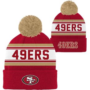 NFL Kids Youth 8-20 Official Primary Logo Sport Knit Cold Weather Cuffed Pom Beanie Hat
