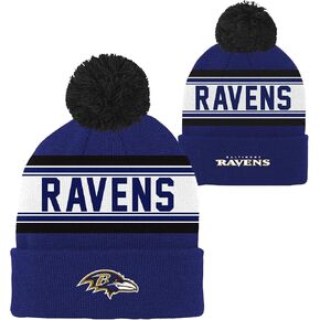 NFL Kids Youth 8-20 Official Primary Logo Sport Knit Cold Weather Cuffed Pom Beanie Hat