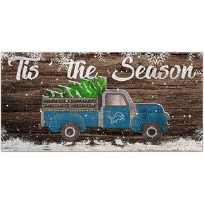 NFL Detroit Lions Unisex Detroit Lions Tis The Season Sign, Team Color, 6 x 12