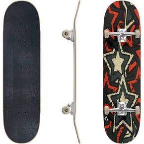 Skateboards Grunge Stars Seamless Classic Concave Skateboard Cool Stuff Teen Gifts Longboard Extreme Sports for Beginners and Professionals