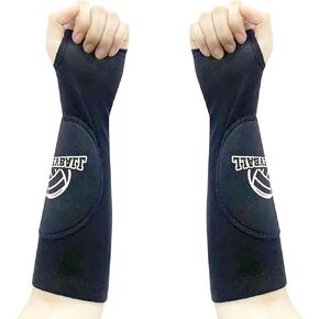 YIKANGHENG Volleyball Protective Gear, 1 Pair Black Elastic Volleyball Arm Sleeves with Latex Pads for Sports