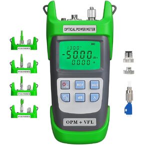 A-G510B Optical Fiber Power Meter Built-in 50KM Visual Fault Locator SC/FC/ST Interface OPM -50~+26dbm VFL with FC-LC Adapter Fiber Optic Cable Tester