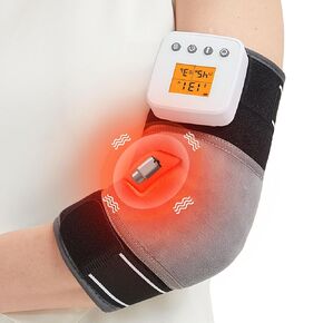 Cordless Elbow Massager with Heat, 3000mAh Elbow Heating Pad with Massage for Tendonitis & Tennis Elbow Pain Relief, USB Rechargeable Heated Elbow Brace Wrap for Arm, Elbow Warmers with Auto Shut Off