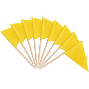100 Pcs Solid Purple Toothpick Flags Small Mini Plain Purple Color Triangle Stick Cupcake Toppers Flags DIY Decoration