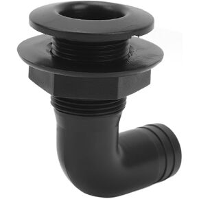 90° Thru Hull Fitting, Leakproof Easy Use Ergonomic Marine Thru Hull Connector for Yacht (Black)