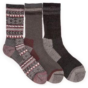 MUK LUKS Men's Crew Hike Heat Retainer Socks (3 Pack)