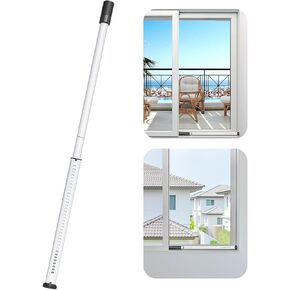 AceMining Sliding Door Security Bar,Heavy Duty Sliding Patio Door Lock Bar, 20-50inch Adjustable Multi-use Window Security Bars, Sliding Door Stopper,White,1Pack